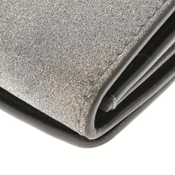 BALENCIAGA Wallet Compact Silver Calfskin Leather Tri fold - Picture 7 of 12